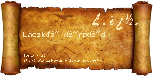 Laczkó Árpád névjegykártya